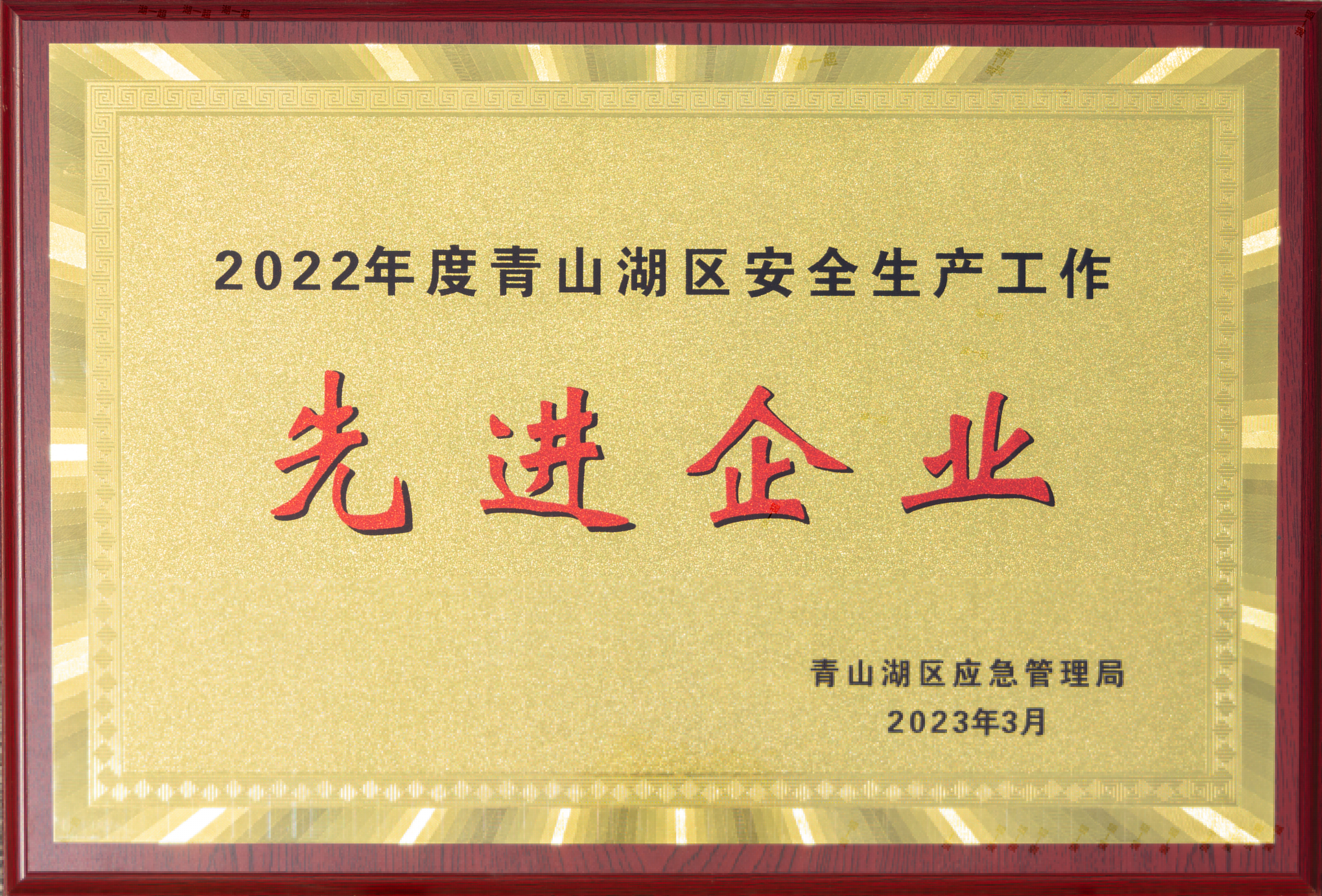 【資質(zhì)榮譽】2022年度青山湖區(qū)安全生產(chǎn)工作先進企業(yè)