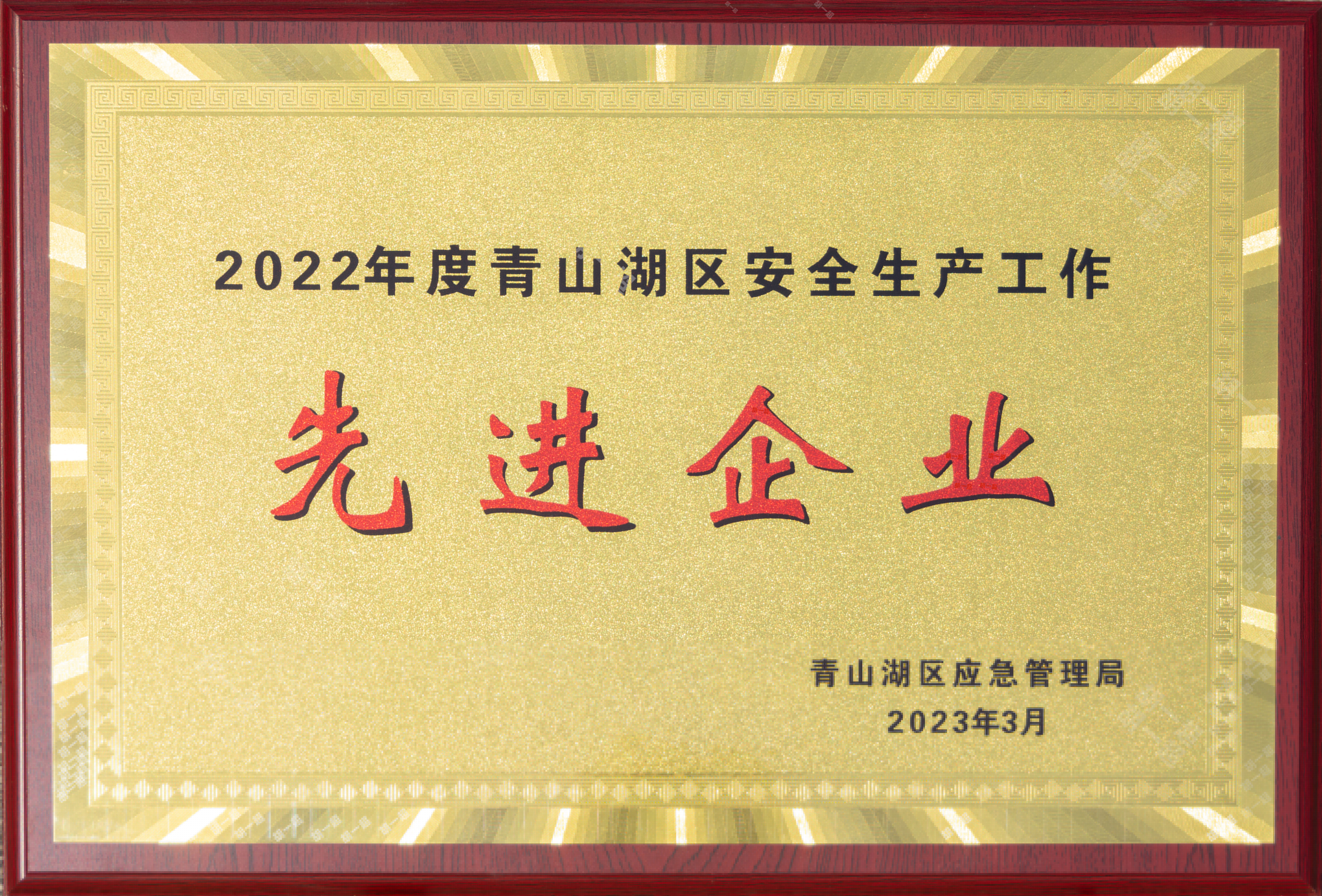 【資質榮譽】2022年度青山湖區(qū)安全生產工作先進企業(yè)